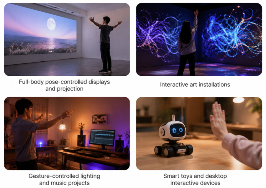 Mechanical Drawing - DFRobot SEN0670 Gravity AI Pose/Gesture Recognition Sensor